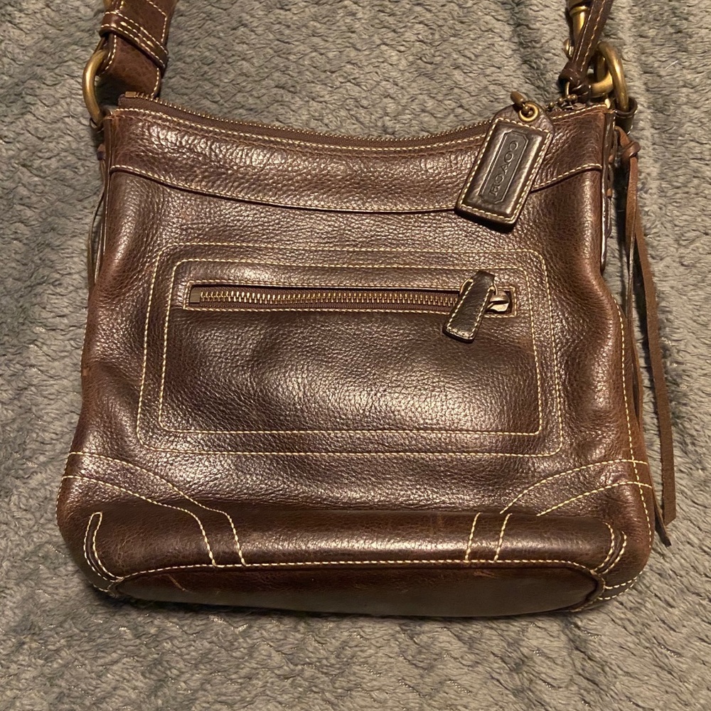Dark Brown Coach Crossbody Purse